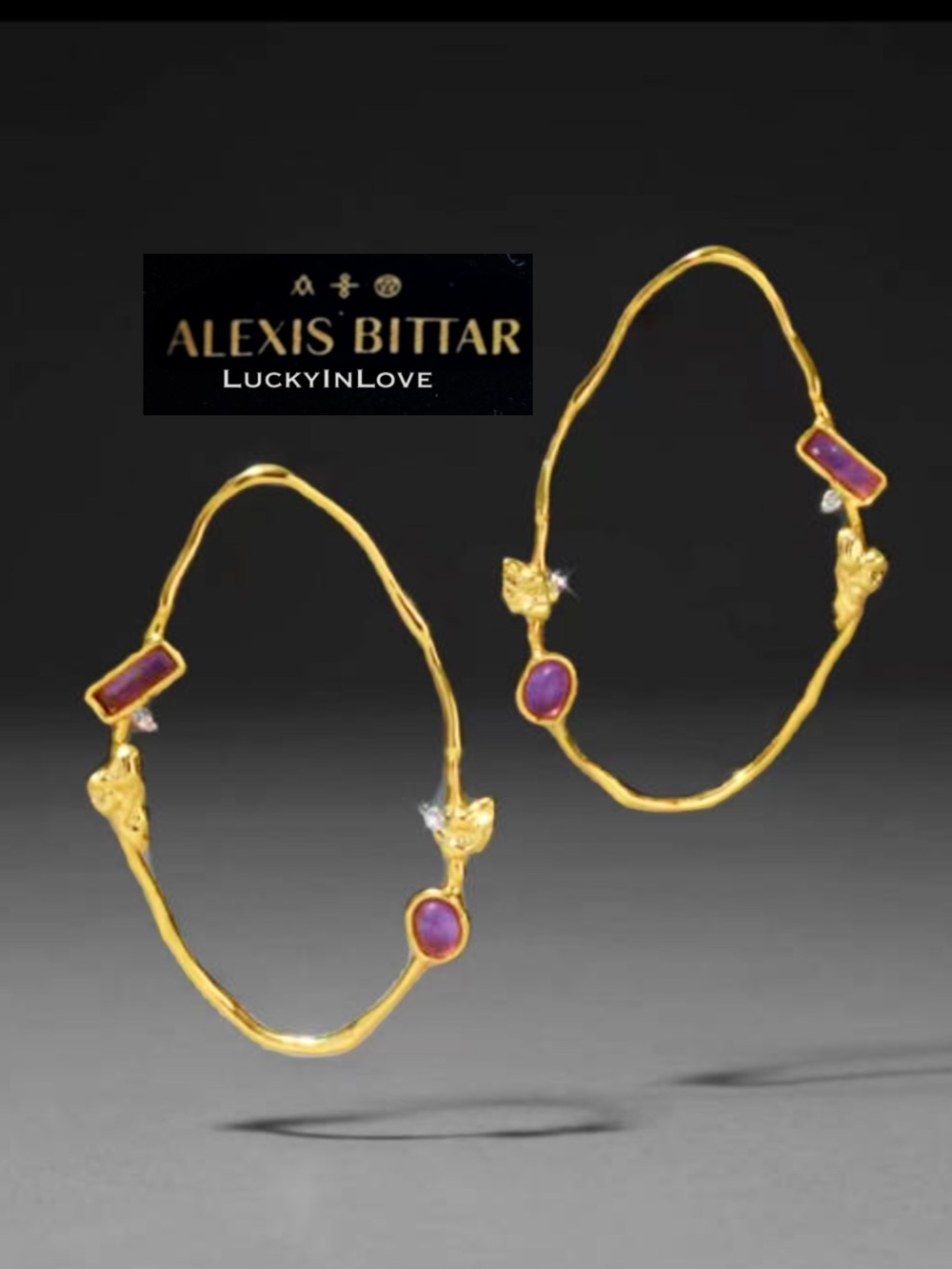 ALEXIS Bittar Elliptical Orbital Front Facing Hoop Earrings